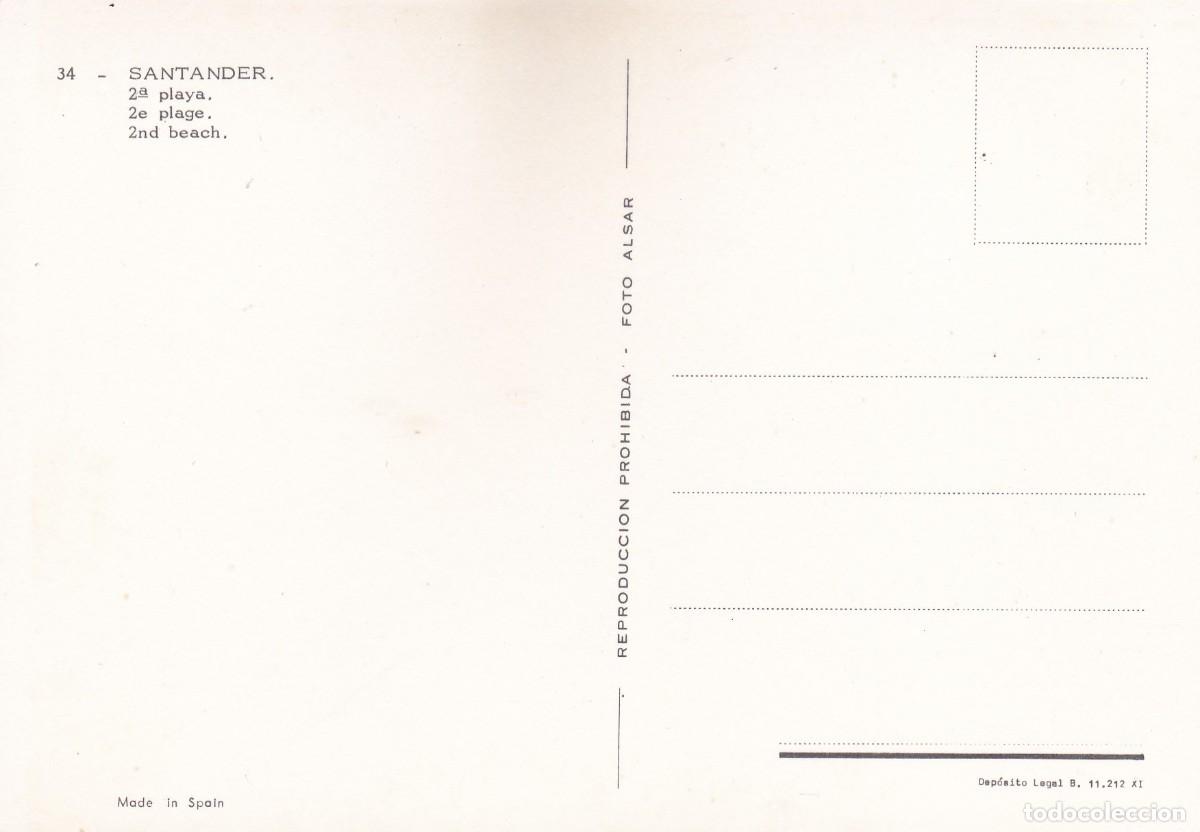 Postales: SANTANDER. 2&ordf;, SEGUNDA, PLAYA (1968) - Foto 2