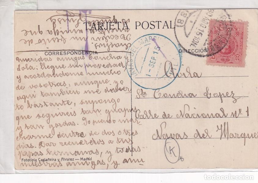 Postales: Santander El Dique. Circulada matasello de Navas del Marqu&eacute;s - Foto 2