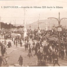 Postales: SANTANDER Nº 1 AVDA. DE ALFONSO XIII DESDE LA RIBERA SIN CIRCULAR