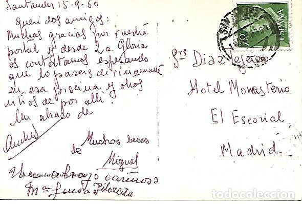 Postales: SANTANDER - 20. PASEO PEREDA - CIRCULADA - 1960 - Foto 2