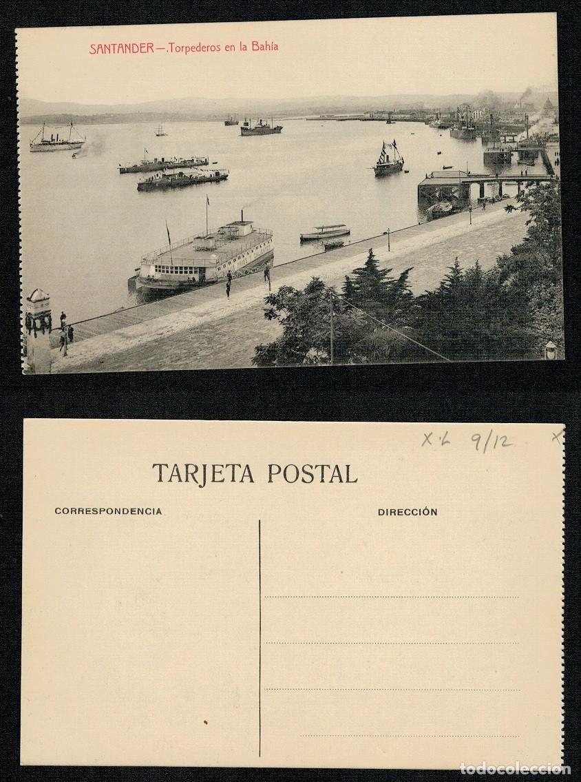 Postales: POSTAL DE SANTANDER. TORPEDEROS EN LA BAHIA. - Foto 1
