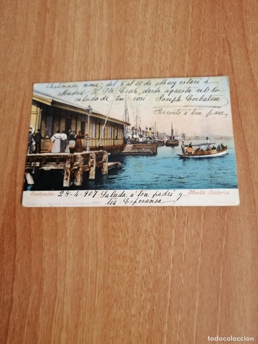 Postales: POSTAL SANTADER MUELLE CALDERON CIRCULADA - Foto 1
