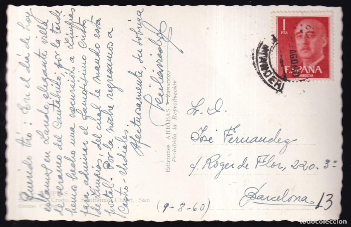 Postales: Limpias. *Sant&iacute;simo Cristo* Circulada 1960. - Foto 2