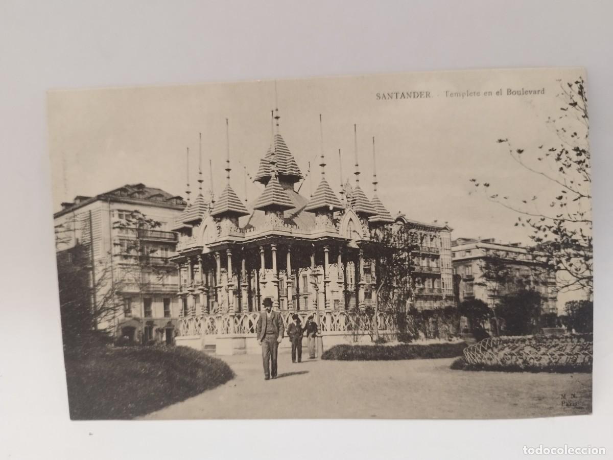 Postales: Postal. Santander. Templete en el Boulevard. Tarjeta postal. - Foto 1
