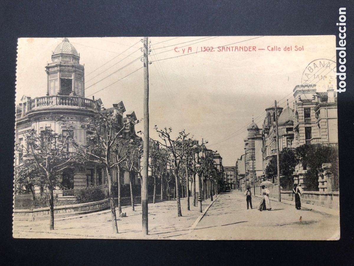 Postales: POSTAL SANTANDER CALLE DEL SOL CIRCULADA - Foto 1