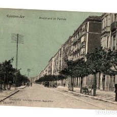 Postales: TARJETA POSTAL SANTANDER. BOULEVARD DE PEREDA. LIBRERIA GENERAL. C. 1915