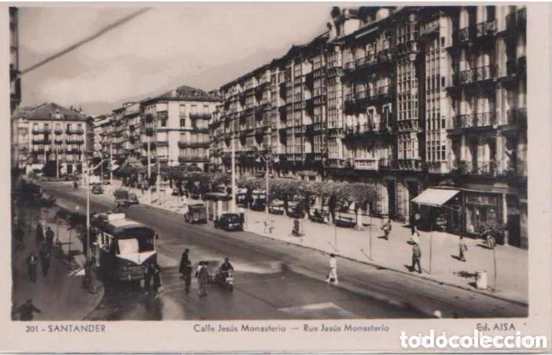 Postales: SANTANDER - CALLE JES&Uacute;S MONASTERIO - ED. AISA - Foto 1
