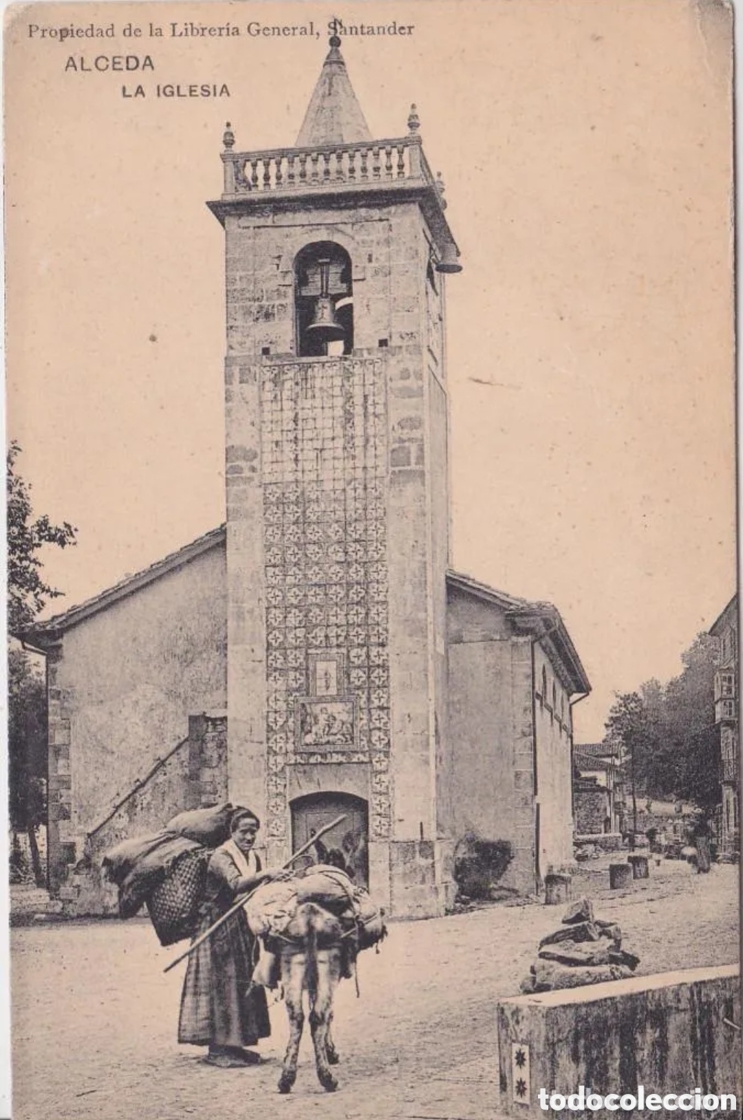 Postales: ALCEDA (SANTANDER) - LA IGLESIA - LIBRER&Iacute;A GENERAL - Foto 1