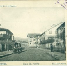 Postales: REINOSA. CALLE DEL PUENTE. CIRCULADA EN 1907 DESDE ARIJA, BURGOS.
