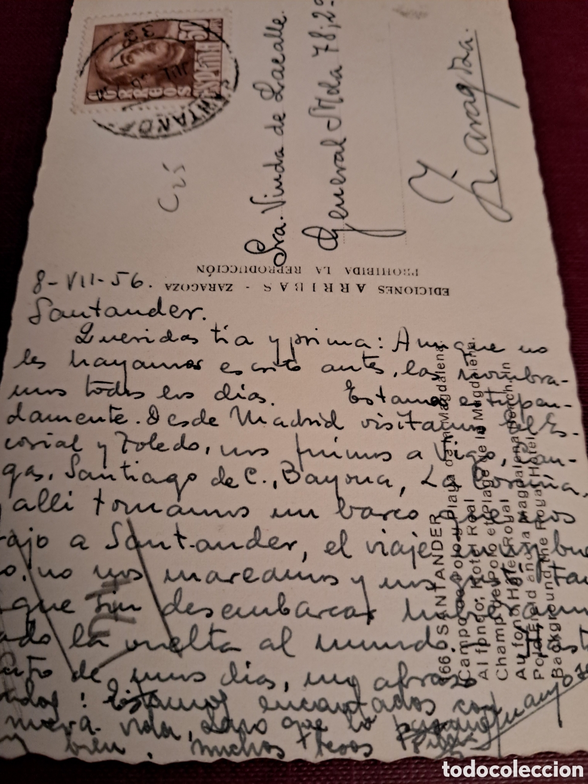 Postales: Postal Santander 1956 - Foto 4