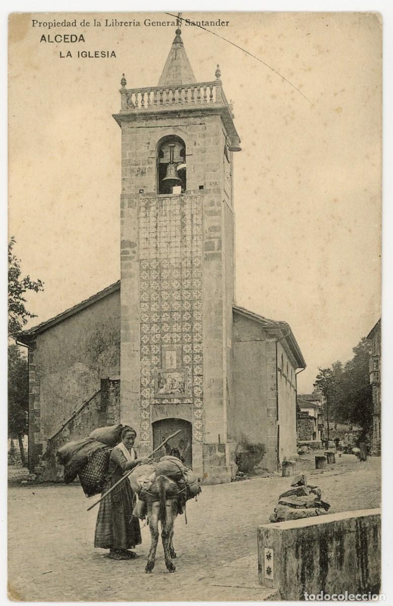 Postales: ea1381 alceda la iglesia lib gral santander sc - Foto 1