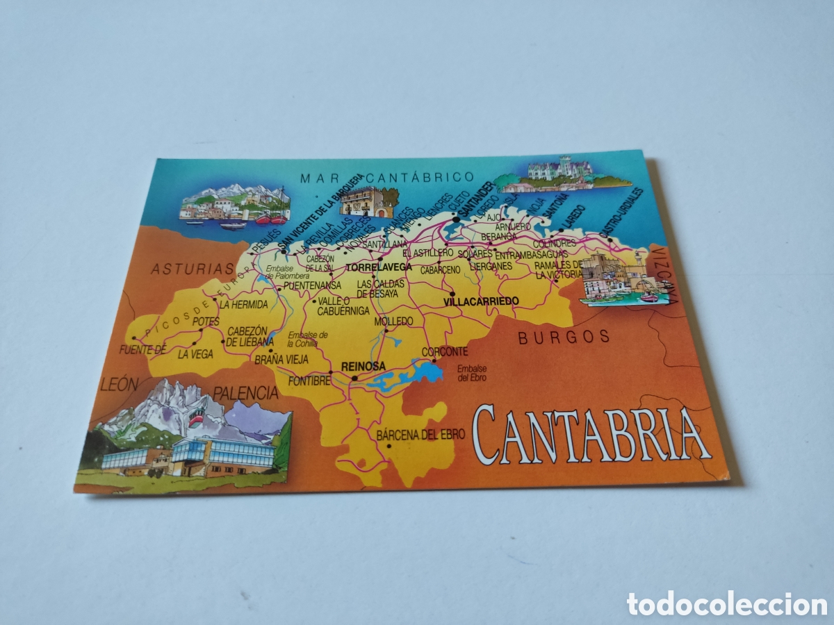 Postales: Postal Cantabria mapa - Foto 1