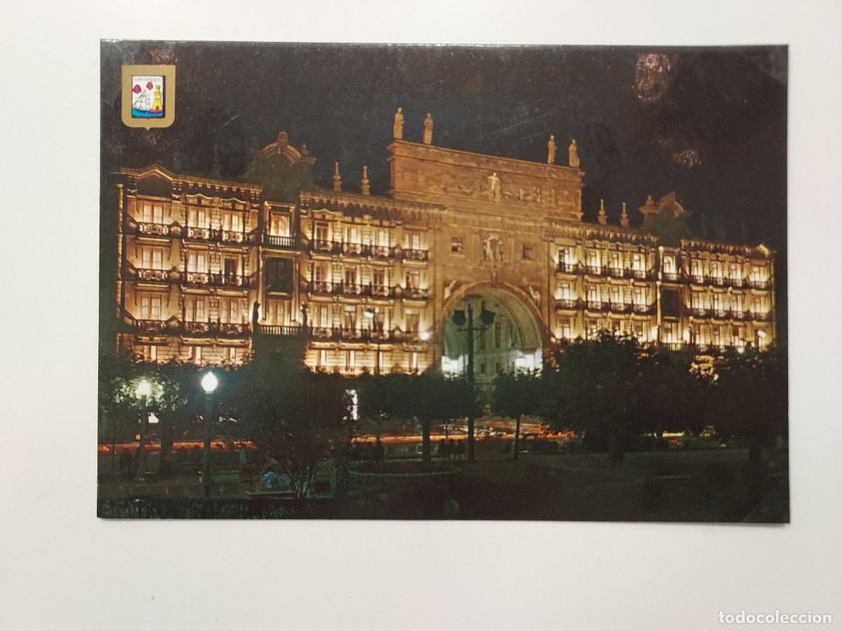 Postales: POSTAL SANTANDER EDIFICIO DEL BANCO DE SANTANDER. A&Ntilde;O 1971. SIN CIRCULAR. NOCTURNA - Foto 1