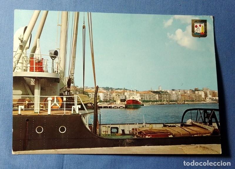 Postales: postal Santander los Muelles escrita con sello - Foto 1