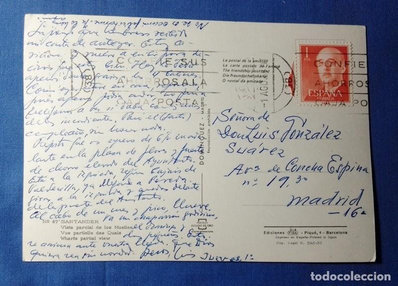 Postales: postal Santander los Muelles escrita con sello - Foto 2