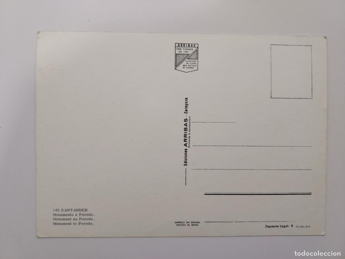 Postales: POSTAL SANTANDER MONUENTO A PEREDA. SIN CIRCULAR. 1973. CANTABRIA - Foto 2
