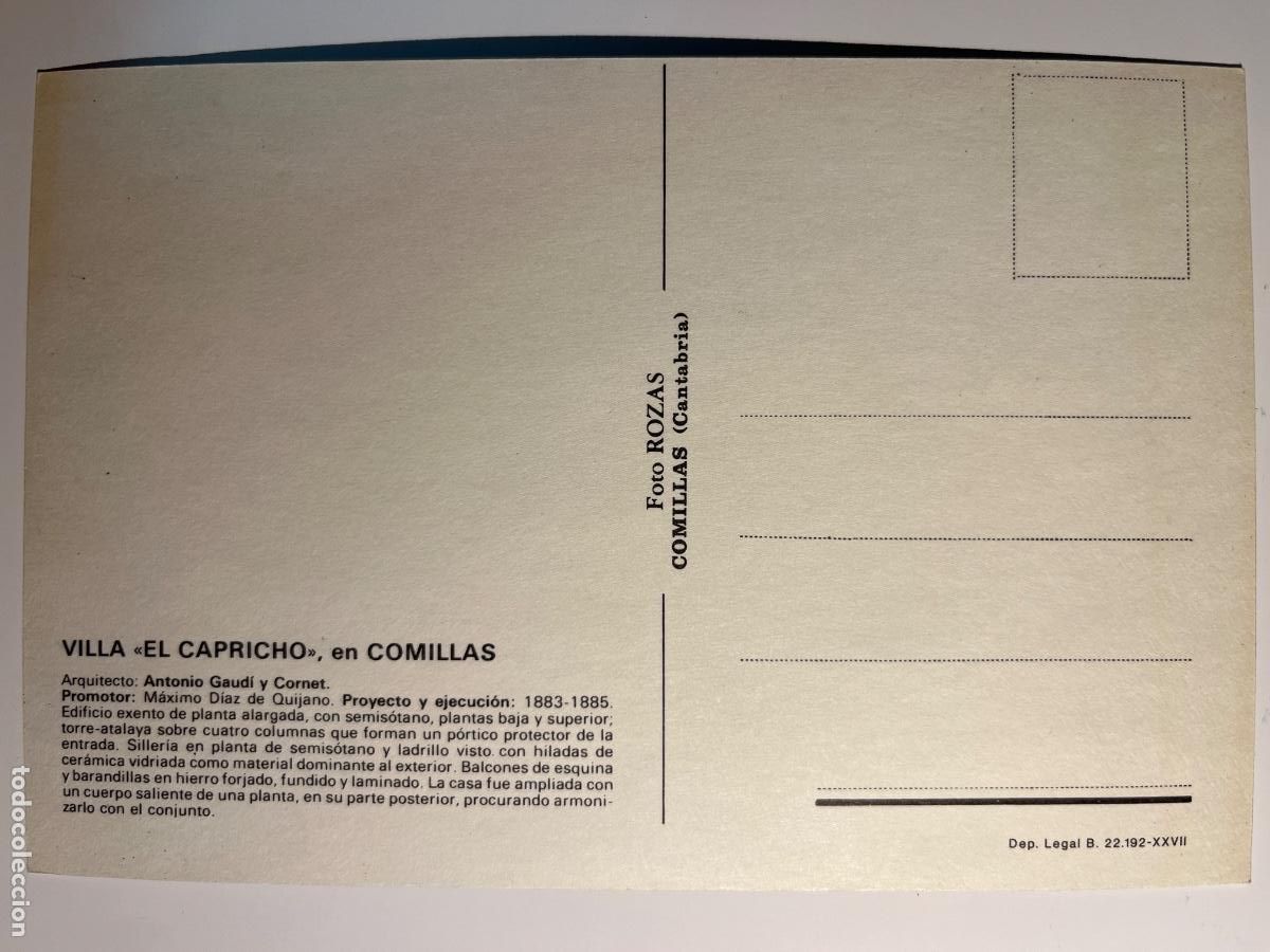 Postales: POSTAL. Comillas. El Capricho. Cantabria. - Foto 2