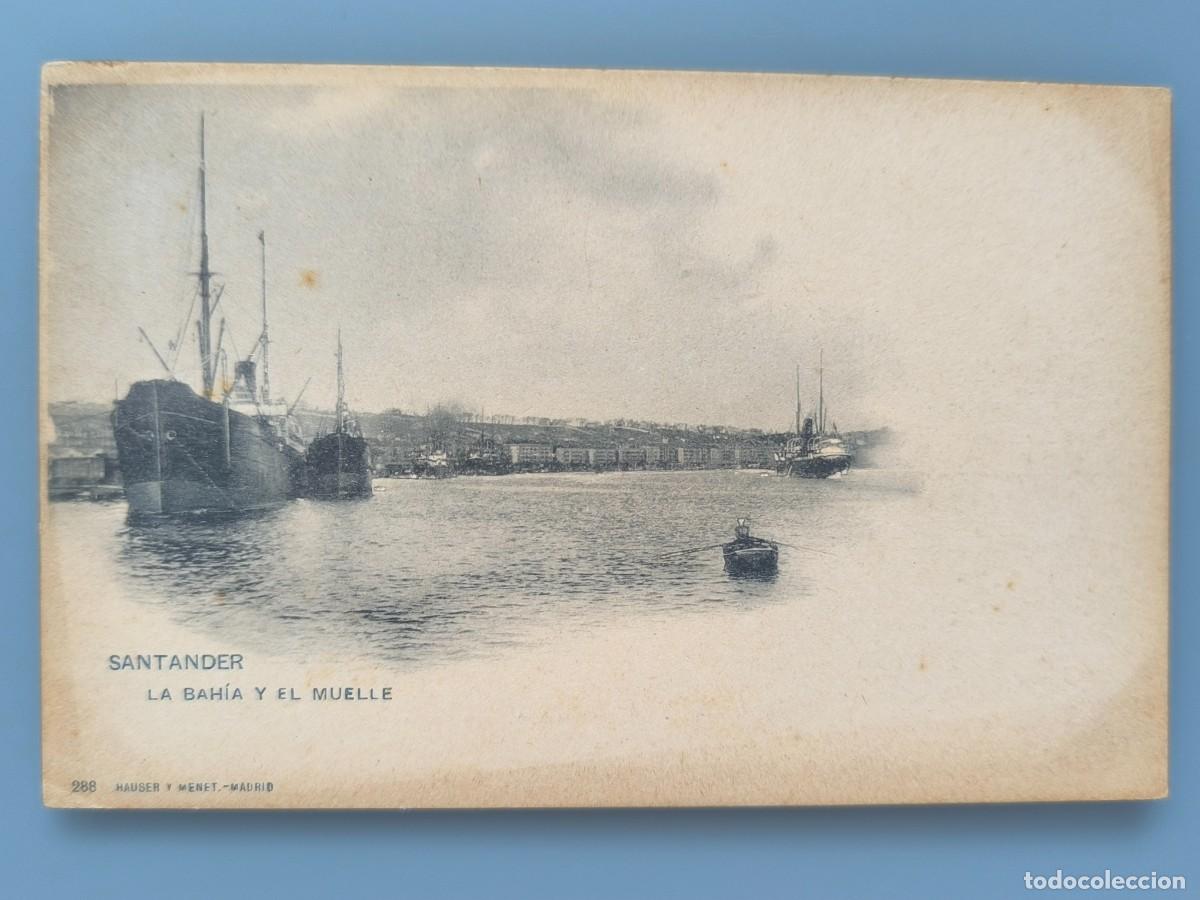 Postales: POSTAL SANTANDER N&ordm; 288 LA BAHIA Y EL MUELLE ED HAUSER Y MENET CANTABRIA PERFECTA CONSERVACI - Foto 1