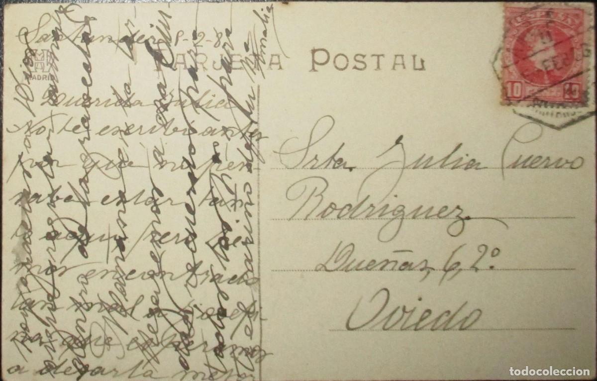 Postales: POSTAL SANTANDER, JARDINES DEL BOULEVARD. CIRCULADA EN 1908. - Foto 2