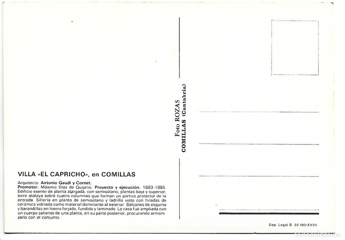 Postales: VILLA &rdquo; EL CAPRICHO &rdquo;.- COMILLAS - Foto 2
