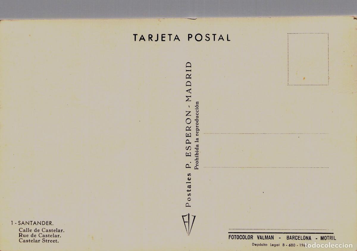 Postales: Postal Santander | Calle de Castelar, Puerto, Tranv&iacute;a y Edificios Modernos. - Foto 2