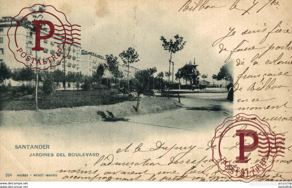 Postales: SANTANDER JARDINES DEL BOULEVARD HAUSER Y MENET - Foto 1