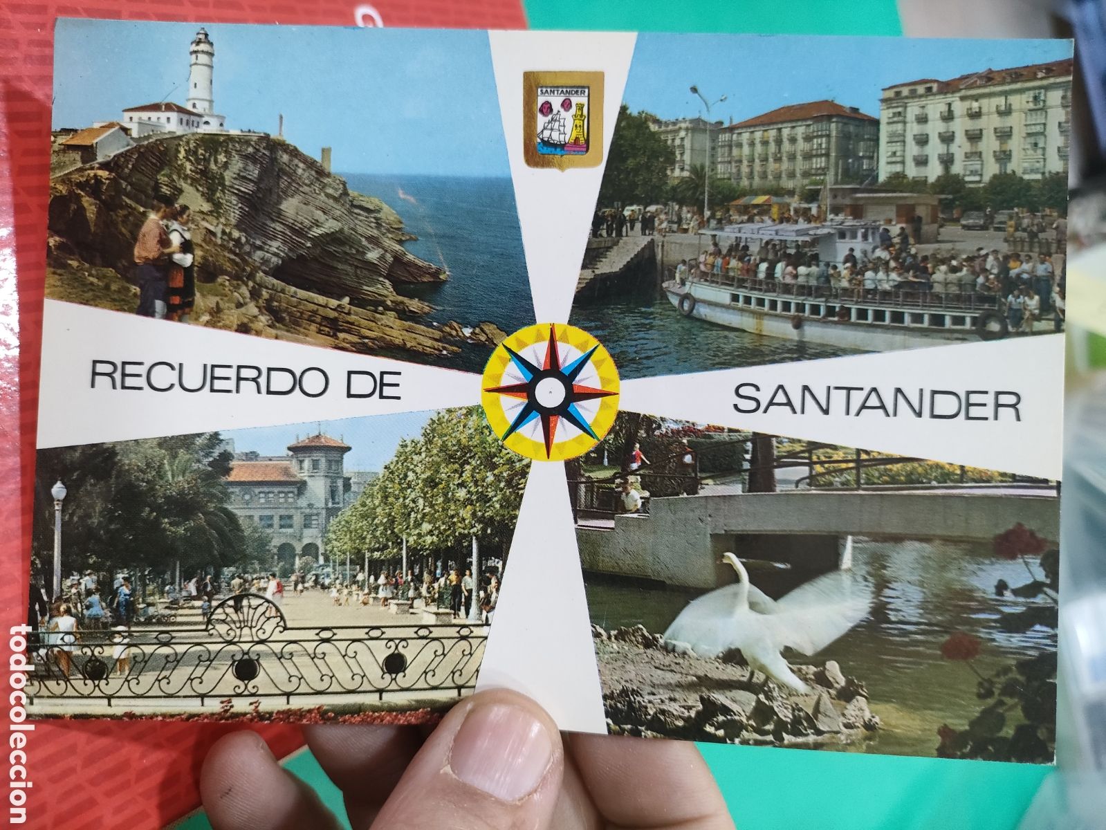 Postales: Postal SANTANDER Faro de Cabo Mayor N 113 DOM&Iacute;NGUEZ SC SELLADA