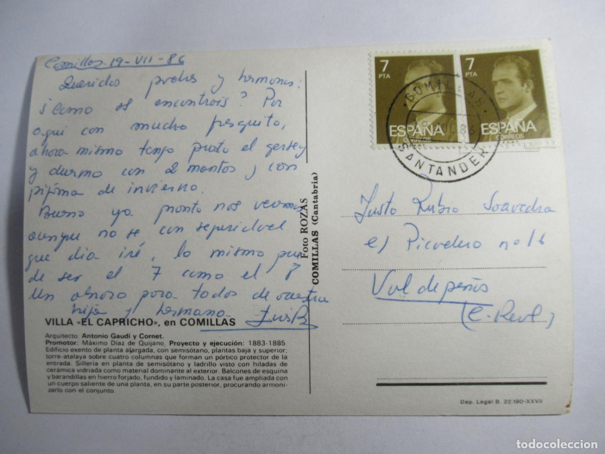 Postales: Comillas (Santander) - Villa El Capricho - Circulada - Foto 2
