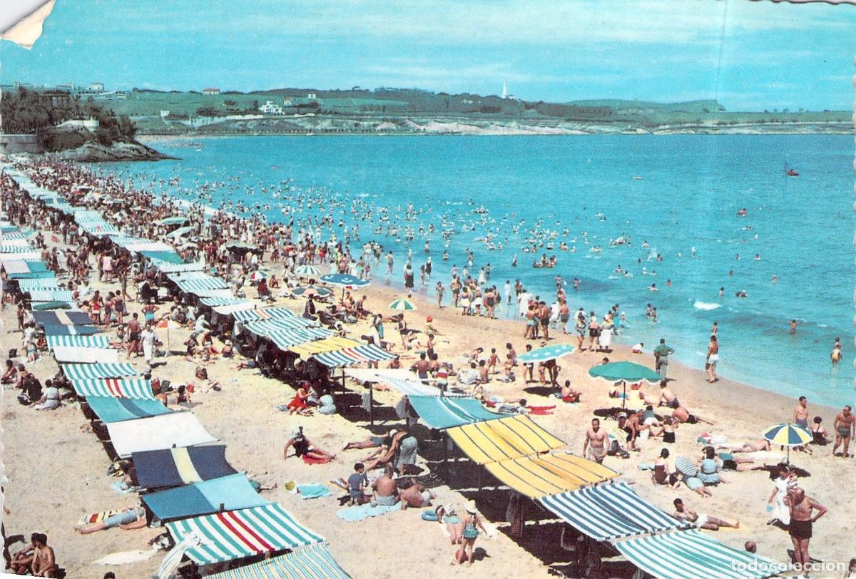 Postales: Postal de la Primera Playa de El Sardinero en Santander