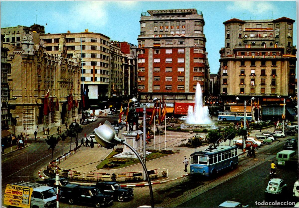 Postales: Santander - Plaza del General&iacute;simo y Ayuntamiento - Alsar 78 - 148x103mm -Troleb&uacute;s -Estanter&iacute;a ERMES