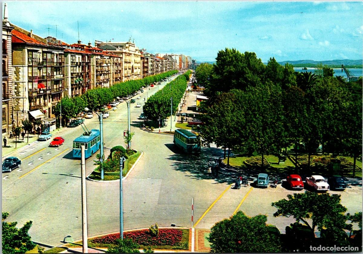 Postales: Santander - Panor&aacute;mica - Paseo Pareda (ERROR: Pereda) - Arribas 2020 - 149x103mm - Troleb&uacute;s