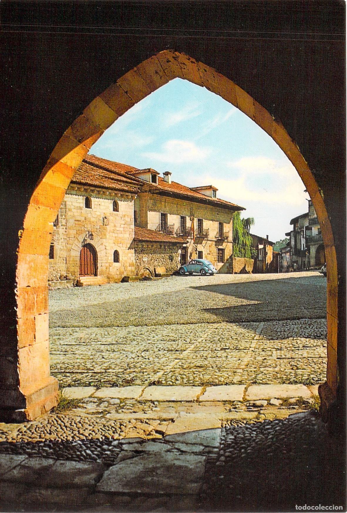 Postales: Postal de la Plaza Mayor de Santillana del Mar, Cantabria