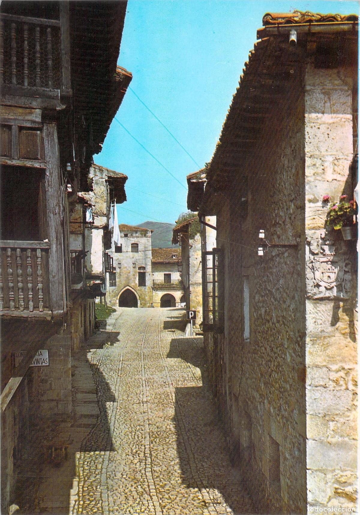 Postales: Postal Santillana del Mar Calle T&iacute;pica y Arquitectura Medieval