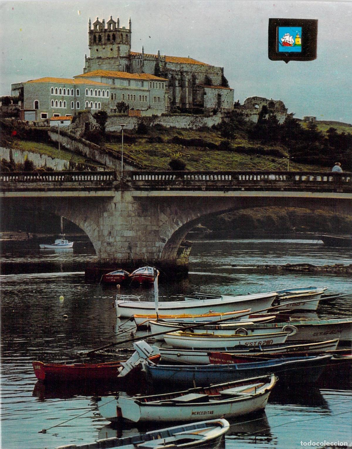 Postales: Postal de San Vicente de la Barquera, Cantabria - Vista del Puerto y Puente
