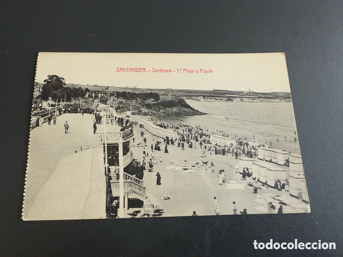 Postales: Postal. SANTANDER. Sardinero. 1* Playa y Piquio. Fototipia Casti&ntilde;eira