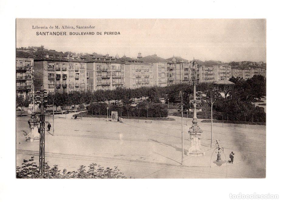 Postales: SANTANDER.- BOULEVARD DE PEREDA. LIBRER&Iacute;A DE M. ALBIRA, SANTANDER.