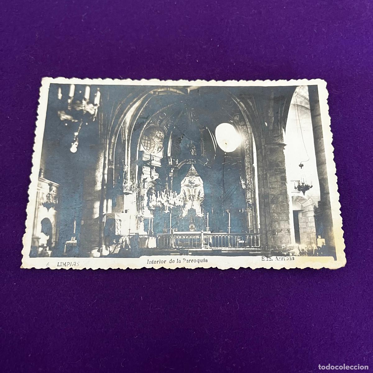 Postales: POSTAL DE LIMPIAS (CANTABRIA). INTERIOR DE LA PARROQUIA.