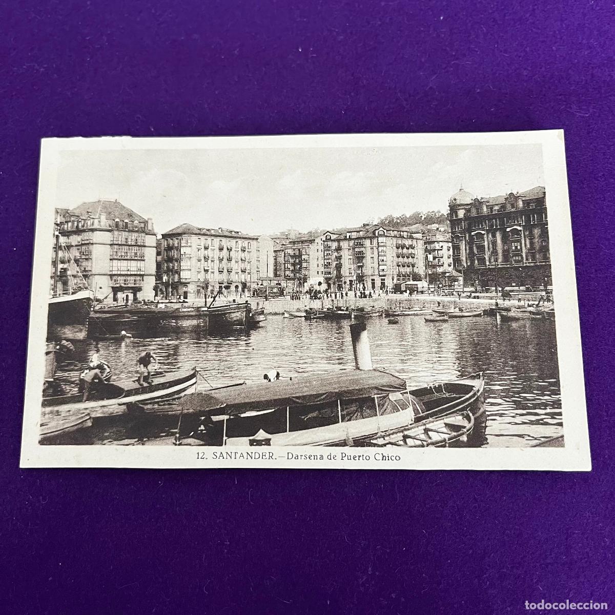 Postales: POSTAL DE SANTANDER (CANTABRIA). DARSENA DE PUERTO CHICO.