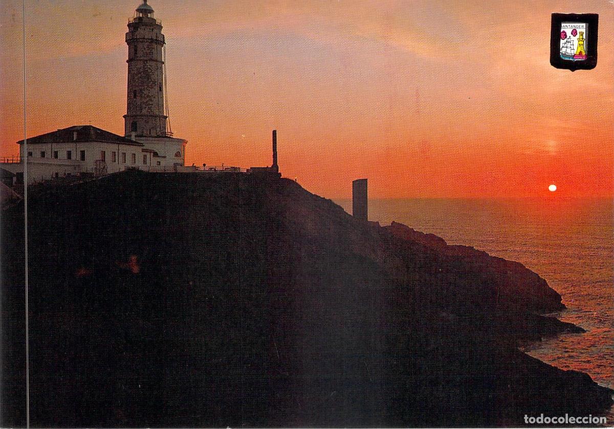 Postales: Postal Faro de Cabo Mayor en Santander al Atardecer
