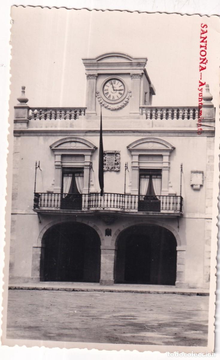 Postales: Santo&ntilde;a. Ayuntamiento. Postal fotogr&aacute;fica. Matasello de Viuda de M. Gomez