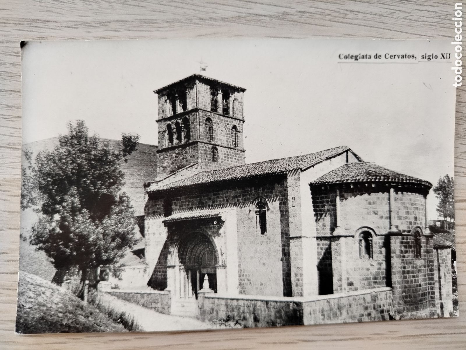Postales: POSTAL (RARA) CANTABRIA - COLEGIATA DE CERVANTOS SIGLO XII