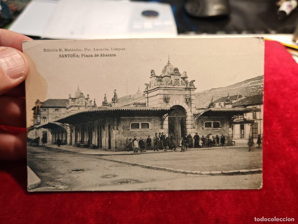 Postales: Postal Santo&ntilde;a plaza abastos Santander Cantabria edici&oacute;n Mel&eacute;ndez