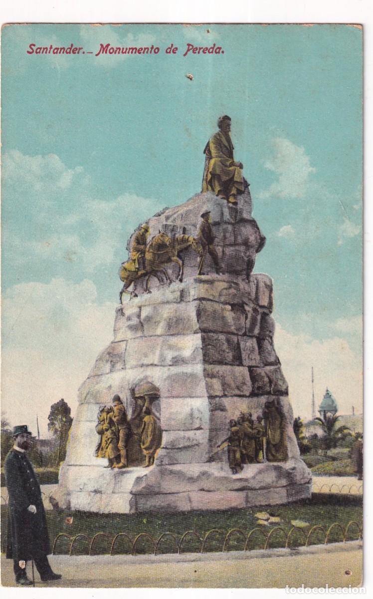 Postales: Santander. Monumento de Pereda . Propiedad de la Casa Fuertes. Sin circular