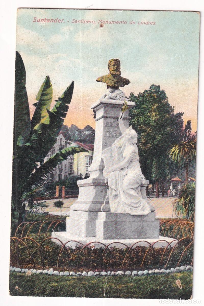 Postales: Santander. Sardinero. Monumento de Linares Propiedad de la Casa Fuertes. Sin circular.