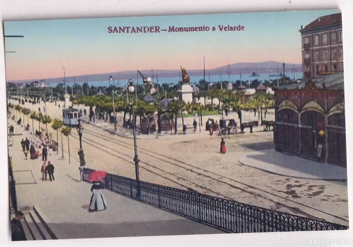 Postales: SANTANDER Monumento a Velarde. Cromotipia Casta&ntilde;eira Alvarez y Levenfled Sin circular