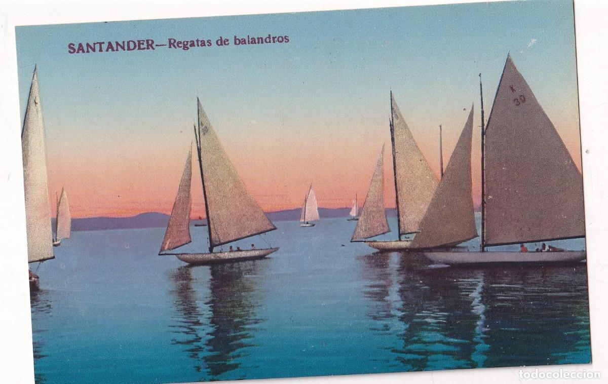 Postales: SANTANDER Regatas de balandros. Cromotipia Casta&ntilde;eira Alvarez y Levenfled Sin circular