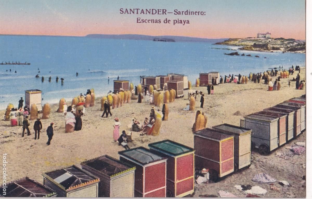 Postales: SANTANDER Escenas de playa . Cromotipia Casta&ntilde;eira Alvarez y Levenfeld Sin circular