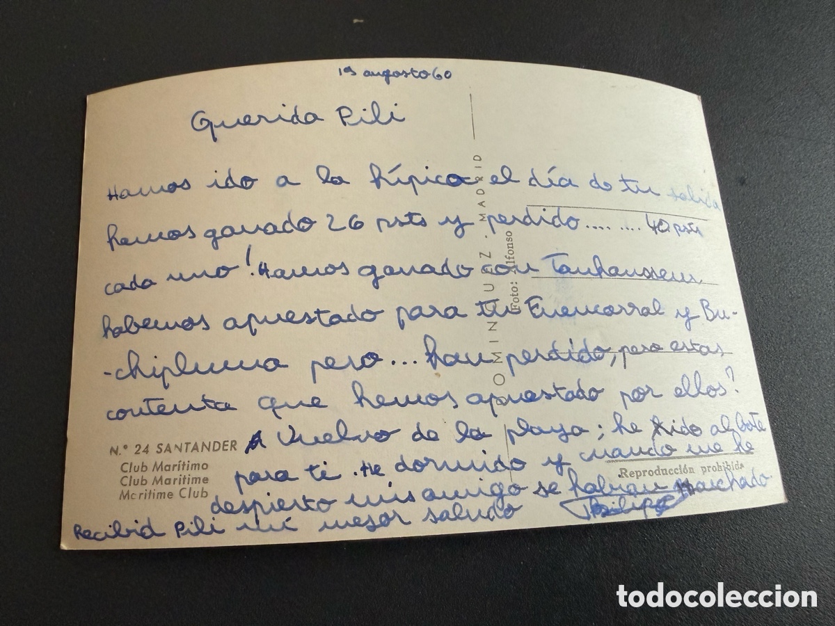 Postales: Postal. 24. SANTANDER. Club Mar&iacute;timo - Foto 2