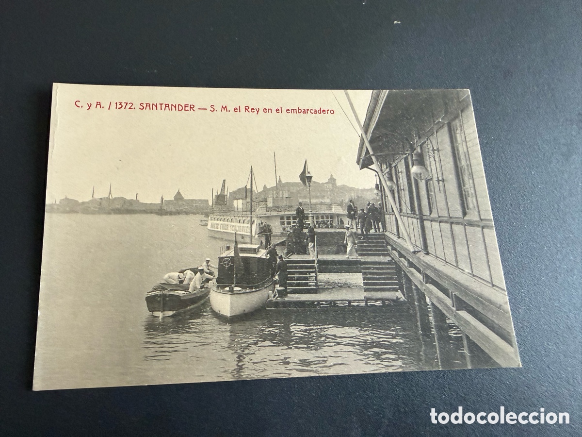 Postales: Postal. SANTANDER. SM el Rey en el Embarcadero. Fototipia Casta&ntilde;eira