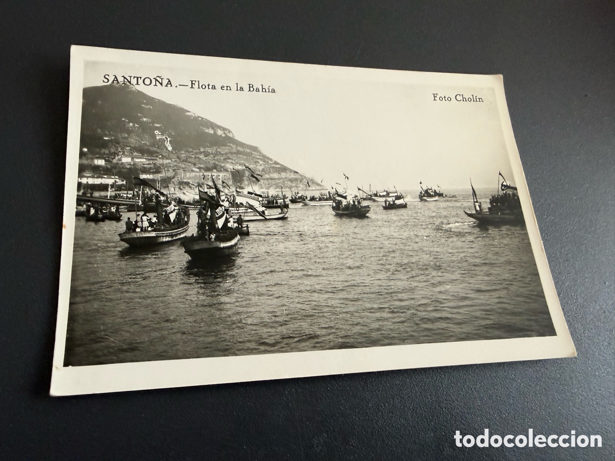 Postales: Foto postal. SANTO&Ntilde;A. Flota en la Bah&iacute;a. Foto Cholin